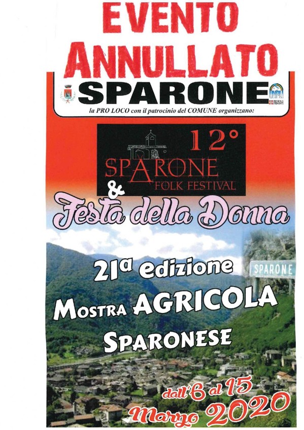 MANIFESTAZIONE ANNULLATA "FESTA DELLA DONNA- FOLK FESTIVAL - FIERA AGRICOLA-  FESTA DEL CONTADINO